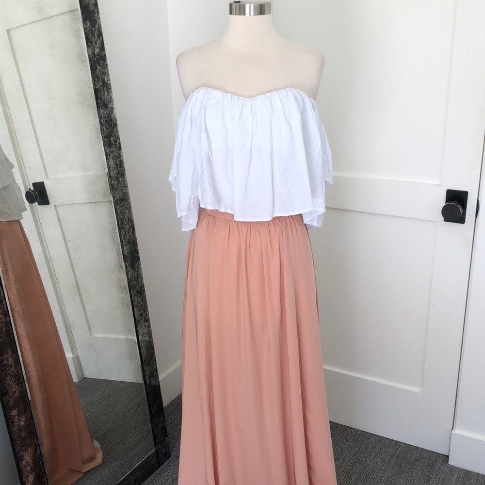 White ruffle top